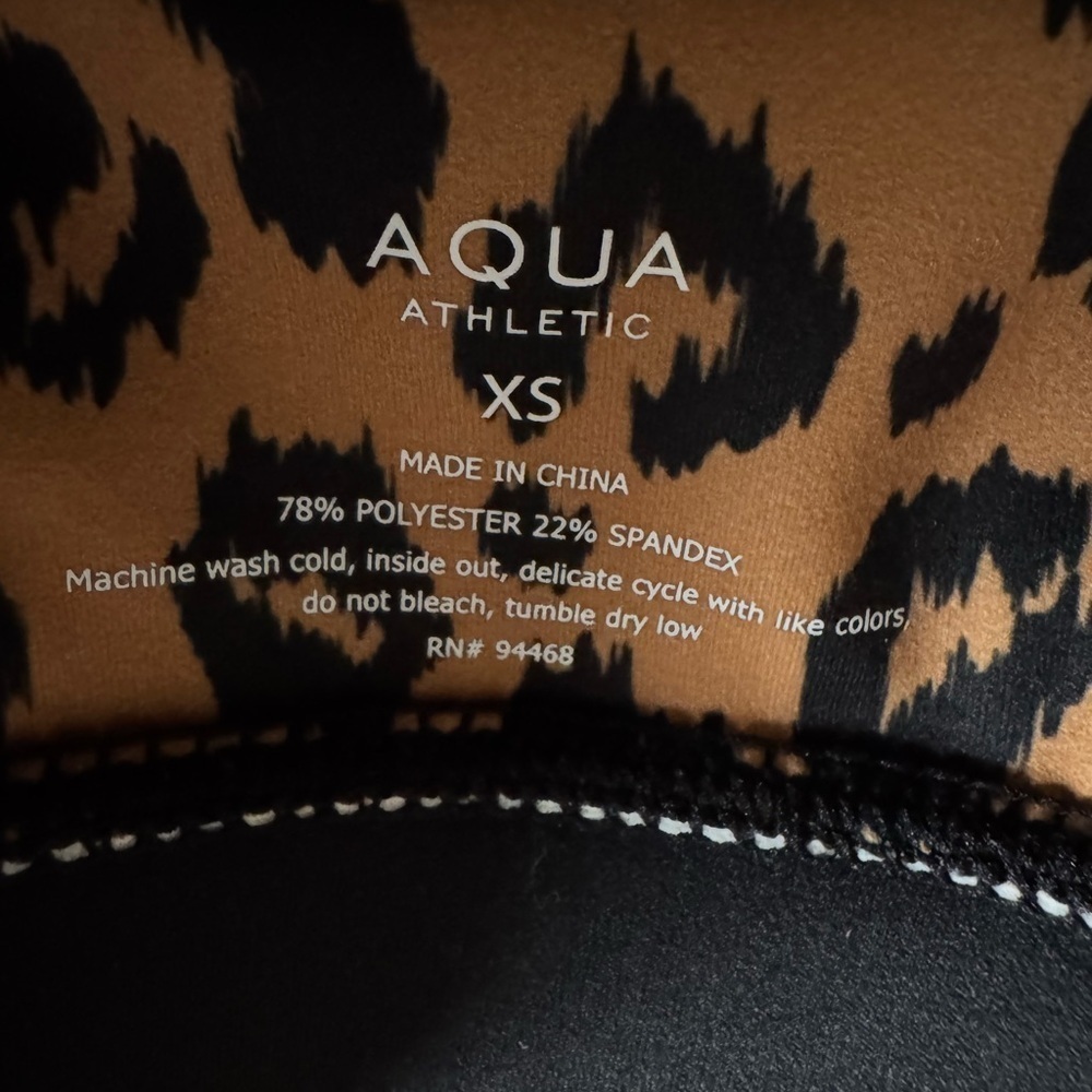 AQUA Printed Toned Out Double Strap Leopard Print Sports Bra - Exclusive NWT - Picture 9 of 10